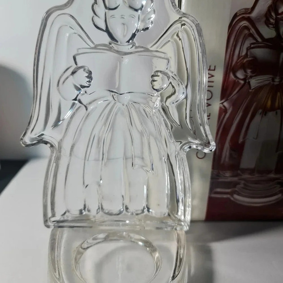 Christmas Angel Clear Candleholder Mikasha Holiday Guardian Votive 6.5 In - Picture 4 of 5